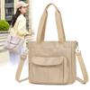 Large Capacity Tote Bag Women Solid Color Nylon Shoulder Bag Handbag