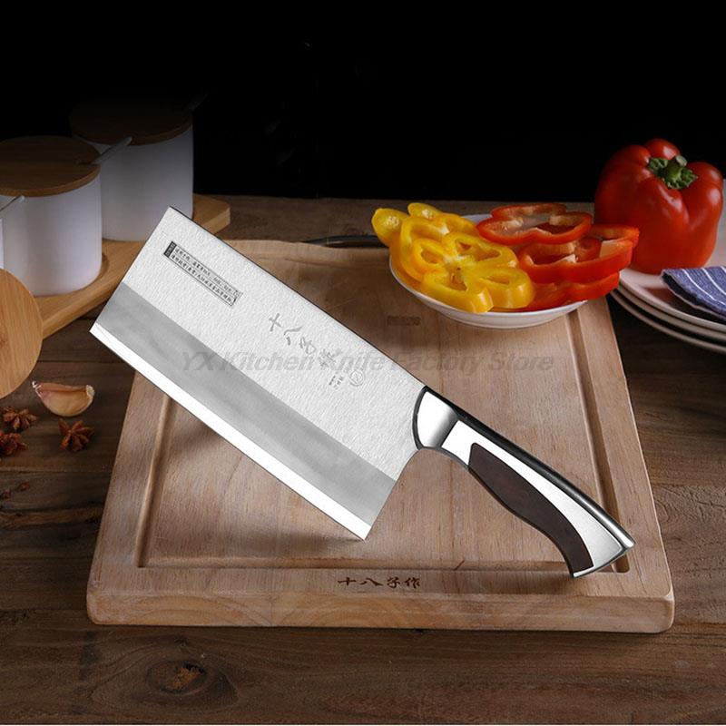 7 Inch Shibazi Cleaver Knife 3 Layers Clad Steel Blade Sharp Chef Cutting Vegetable Meat Mulberry Sang Knife With Knife Holder