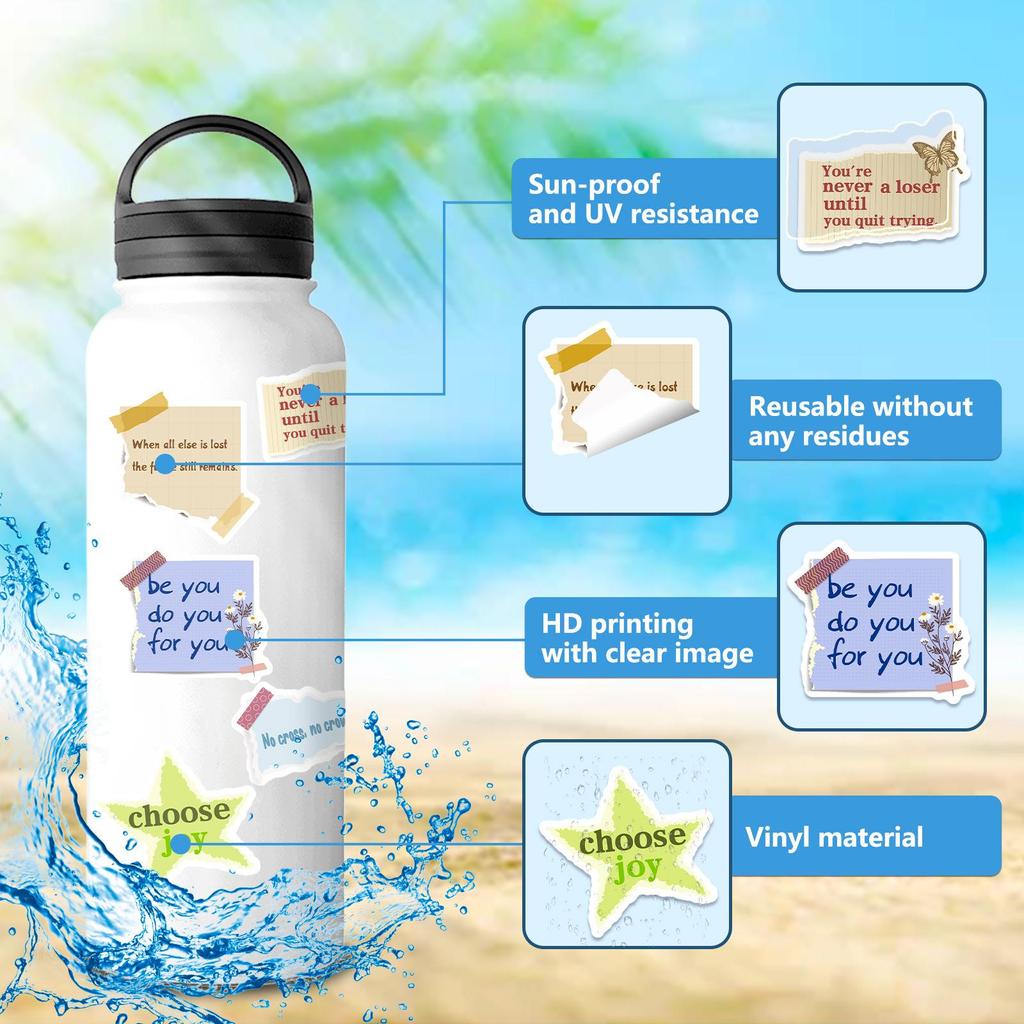 50 шт. вдохновляющие мотивационные виниловые наклейки для товаров, наклейки для ноутбуков, компьютеров, гидроколб