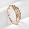 Trendy  Rose Gold Color Bride Wedding Rings For Women Luxury Natural Zircon Accessories Party Daily Fine Jewelry