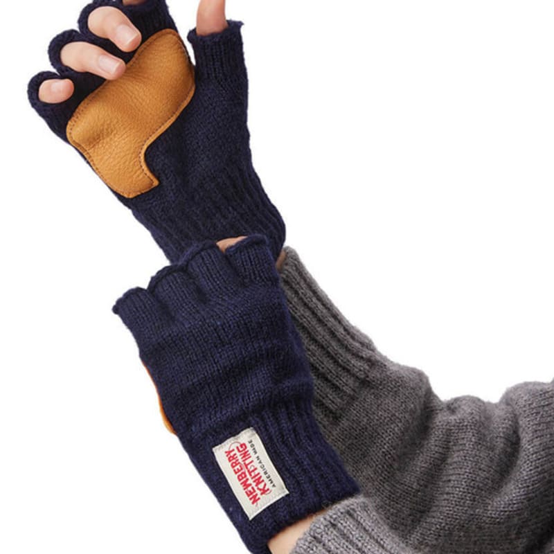 NEWBERRY KNITTING Митенки из оленьей кожи - Темно-синий