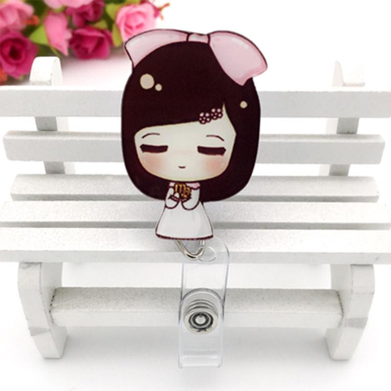 Модная идентификационная карточка с именем, выдвижная медсестра, врач, мультяшная кнопка, держатель для бейджа, школьные принадлежности, милый экспонат