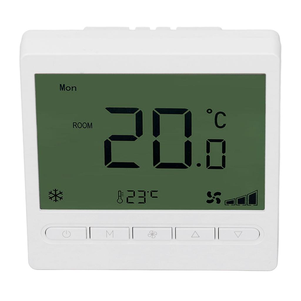 Smart Fan Coil Thermostat ABS LCD Screen Anti Interference Intelligent Thermostat for Home 220V