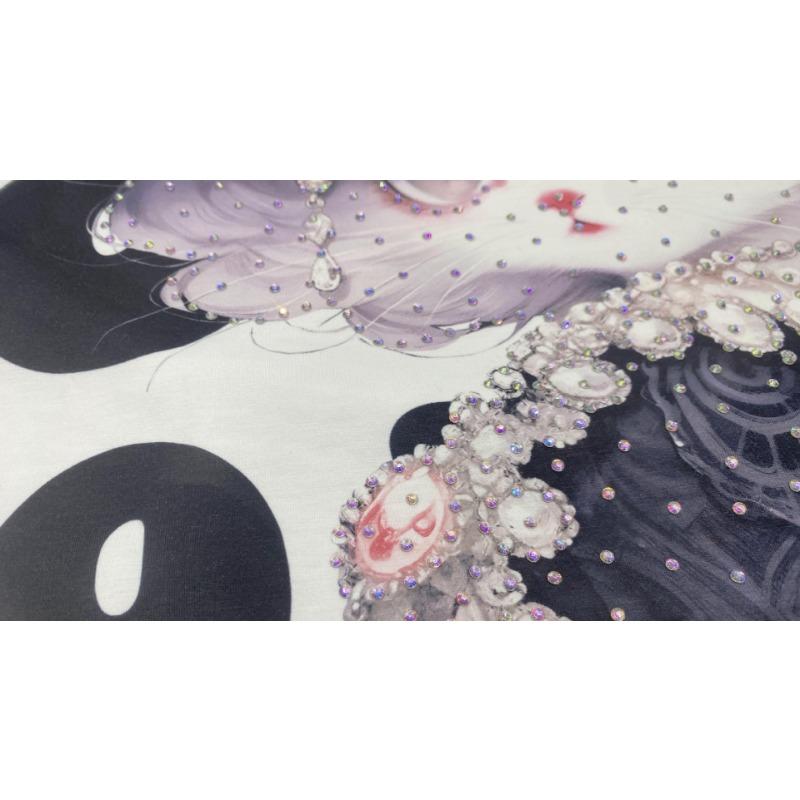 Летний женский комплект из футболки с бисером, большого размера, с 3D-принтом, с короткими рукавами и шортами