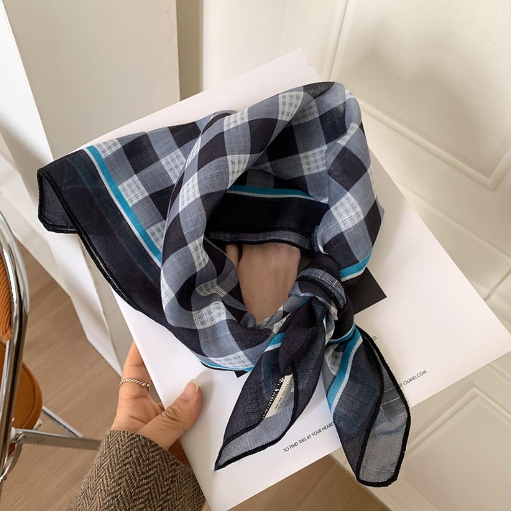 Шелковый летний треугольный платок в пасторальном стиле женская повязка для волос винтажный свежий цветочный ободок для путешествий