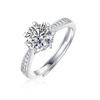 Bague Ringen S925 Silver Set 1ct  Moissanite Sweet And Greasy Women's New Open Adjustable Simple Ring