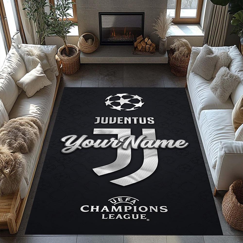 Juventus Customized Name Area Rug Design for Hallway Bedrooms Kitchen Living Rooms Antislip Carpet Decorate Offices Perfect Gift for Friends & Family