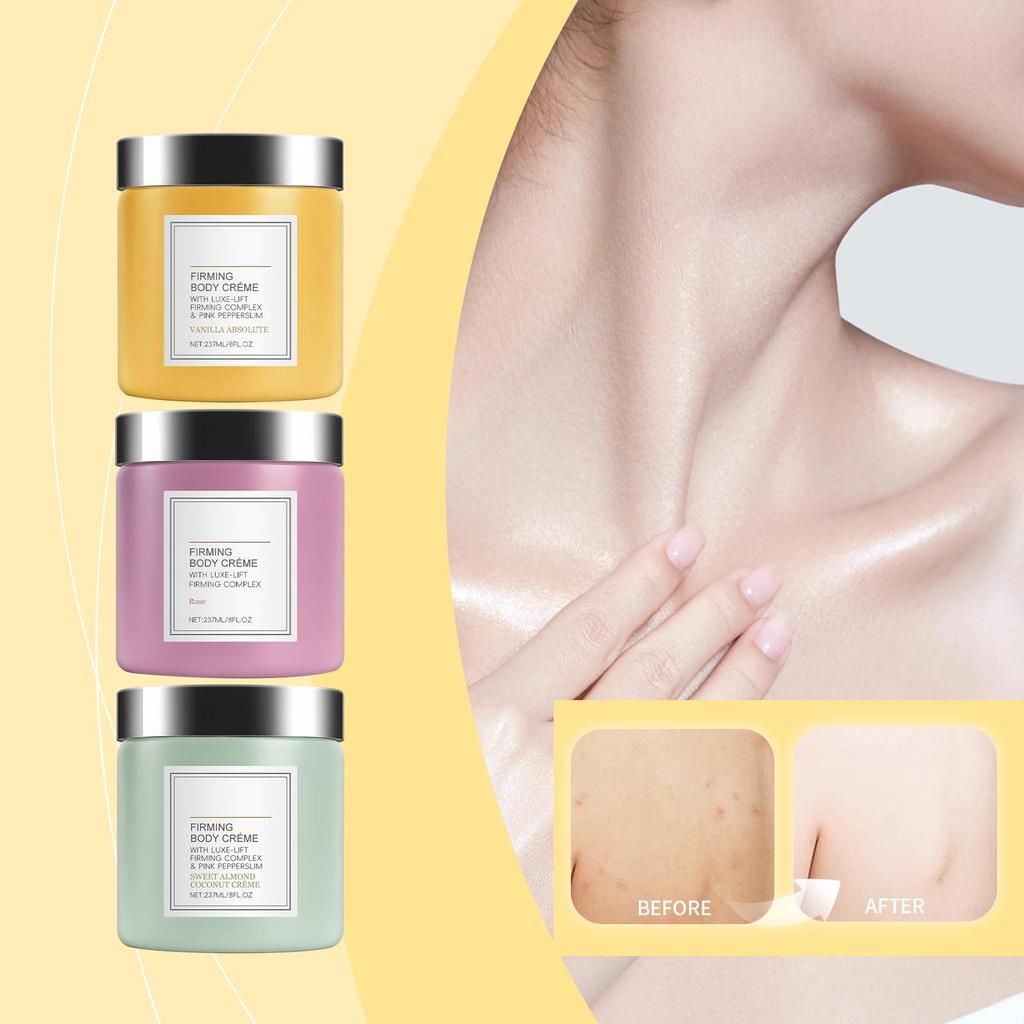 Floral Body Cream Gentle Hydration, Lightweight & Non-Greasy Rose/Vanilla/Sweet Almond Coconut Scent 237ml