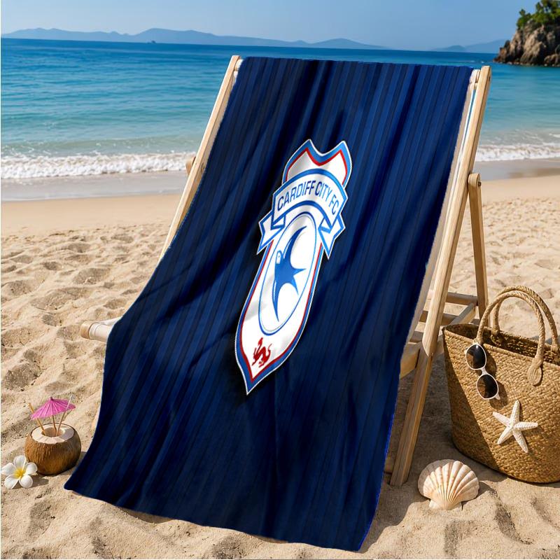 Cardiff Fc Crest Beach Towel Microfiber Beach Towel, Lightweight and Quick-Dry, for Summer Travel, Swimming Pool Fan Birthday Gift