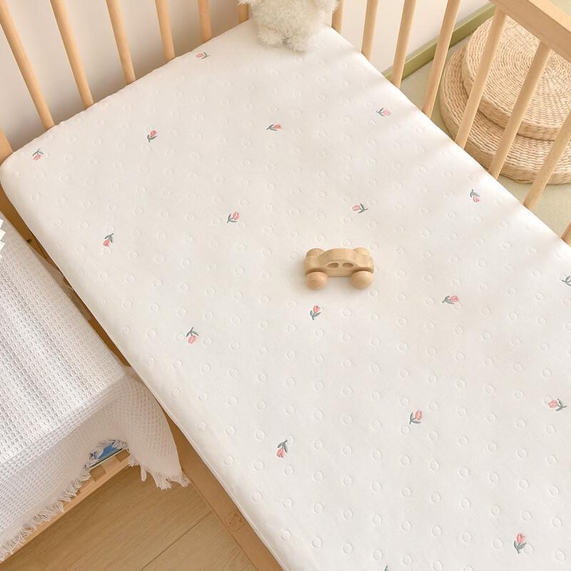 UKKNZZ Six-Layer Gauze Cartoon Baby Fitted Sheet