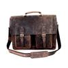 Genuine Buffalo Vintage Hunter Leather Men Laptop Messenger Shoulder Bag Office Briefcase Bag College Bag