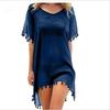 Women Beachwear Swimwear Tassel Bikini Cover Up Summer Kaftan Sarong Beach Dress