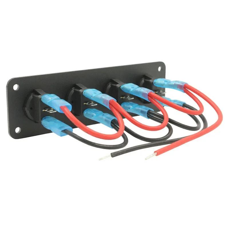 12 В 1-4 Gang Универсальный тумблер Панель USB Автомобиль Лодка Морской Автофургон Грузовик Синий светодиод Стильные аксессуары Морской кулисный переключатель