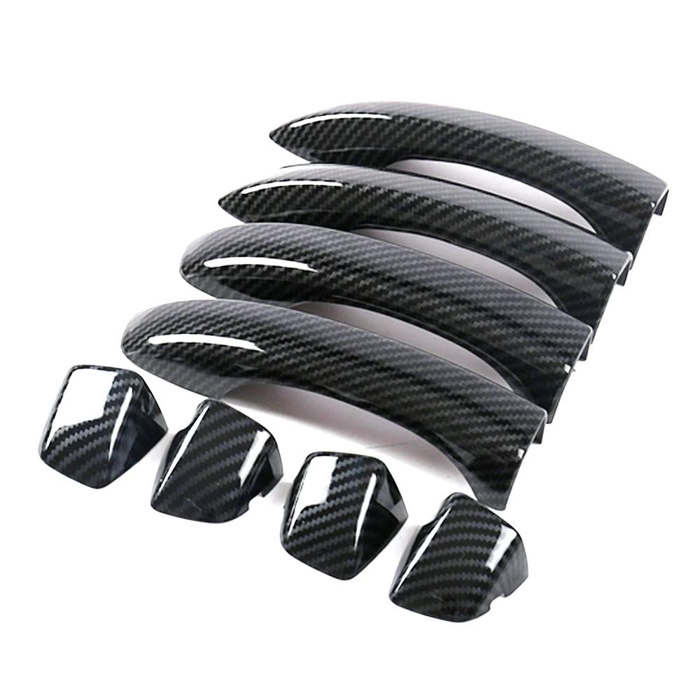 For MG HS 2018 2019 2020 Carbon Fiber Printed Exterior Door Handle Cover Moulding Frame Bezel Car Sticker