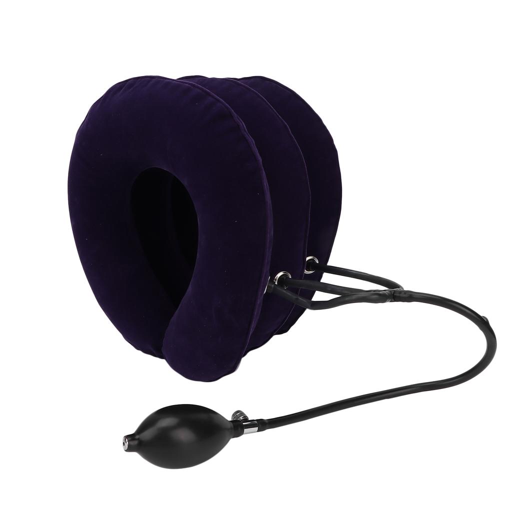 Purple Cervical Neck Traction Inflate Device Elderly Neck Stretcher Neck Support Brace