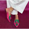 New Style Popular Summer Color Block Women's Shoes 34-43 Large Pointed Tassel Low Heel Back Air Sandals High Heels Womens Shoes