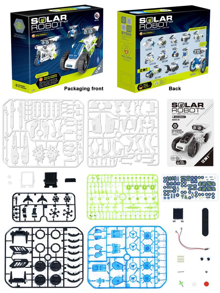 12-in-1 DIY Educational Solar Robot Building Blocks for Kids