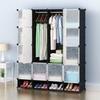 Large Modular Wardrobe with Transparent Shelves for Clothes and Shoes