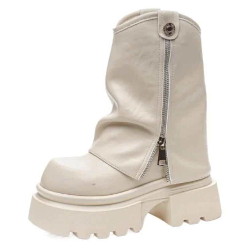 Модные 13-сантиметровые ботильоны до щиколотки, ботинки-чулки, сапоги из натуральной коровьей кожи, слипоны, женские осенние мотоциклетные весенние женские модные мокасины