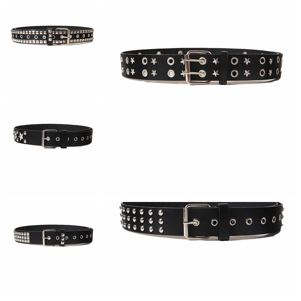 Wide Belt Y2K Leather Belt Vintage Punk Waistband Cool Rivet Waist Belt  Daily