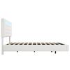 140*200cm Platform Bed, LED Ambient Light, Suspension, PU Material, Three-Level Height Adjustment of the Headboard, White