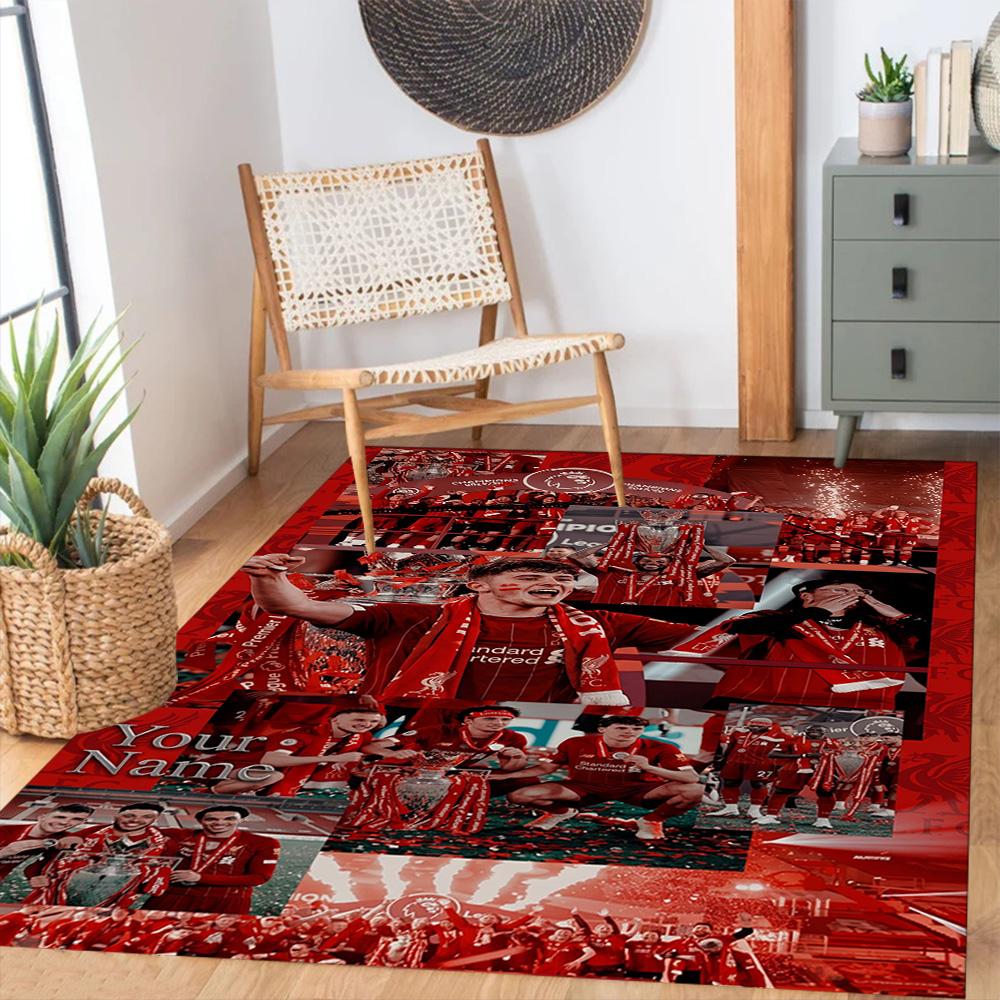 Liverpool Team Personalized Name Carpet Perfect For Entryway Decorate Room Study Room Dining Room Antislip Rug Office Home Decor Wedding Party Gift