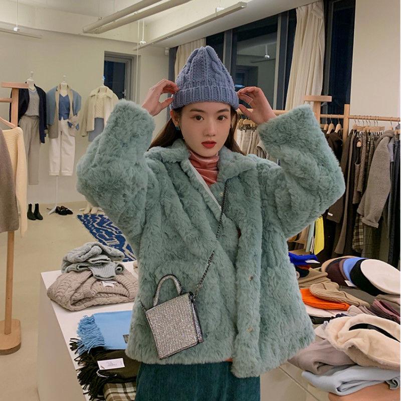 Корейская свободная флисовая куртка с леопардовым принтом, короткая двусторонняя плюшевая толстая куртка из искусственного меха, женская куртка, леопардовое пальто, верхняя одежда