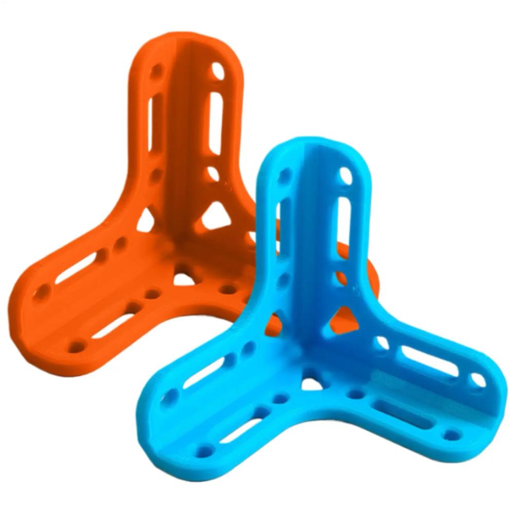 Heavy Duty Corner Brace Brackets Steel Material Blue Color Connector Triangle Design Orange Color Corner Guard Wall Protection
