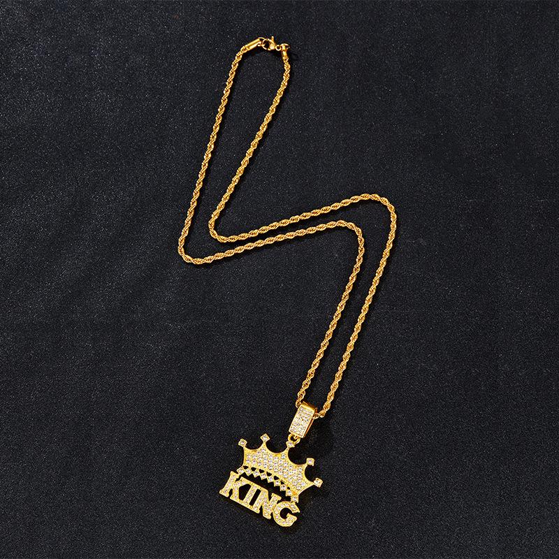 Европейская и Американская Стразы Корона Король HIPHOP Панк Подвеска Аксессуар