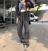 2023 New Korean High-Waist Wide Leg Slim Jeans for Women - Autumn/Winter Drawstring Design, Plus Size Available