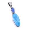 Подвеска Natural Republic Ларимар, кианит 925 пробы из цельного серебра 1,50 дюйма r3G10