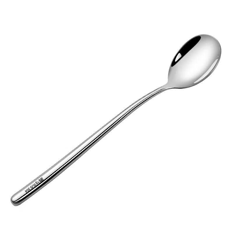 QW Korean Style 304 Stainless Steel Long Handle Spoon