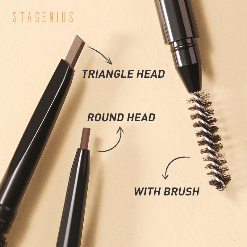 STAGENIUS 4 цвета, ультратонкий натуральный карандаш для бровей, водостойкая ручка для татуировки бровей шелкопряда, не размазывается, долговечные усилители для бровей, косметика для макияжа