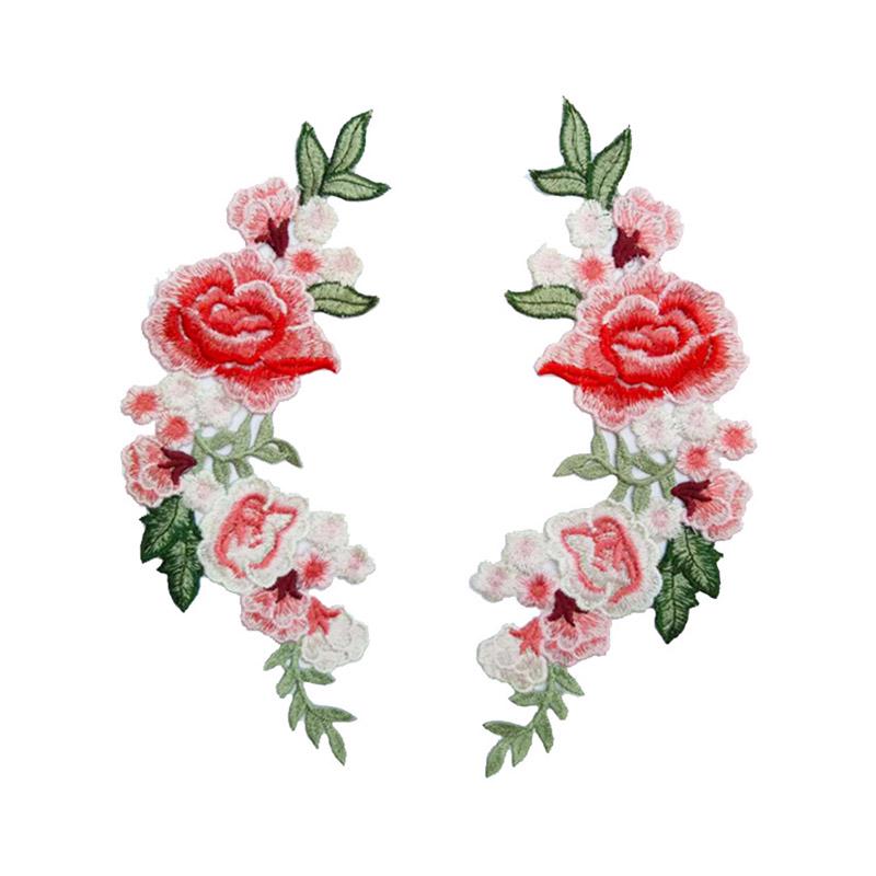 DIY модные аксессуары для одежды, вышивка, аппликация, нашивки, 1 пара, цветочные, ручной работы