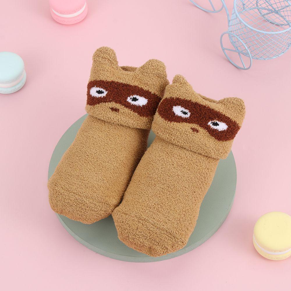 Animals Plush Soft Thickening Floor Sox Coral velvet socks Newborn Toddler Socks Anti-slip Slippers