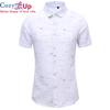Мужские рубашки с коротким рукавом, летняя хлопковая пляжная рубашка высокого качества с цветочным рисунком, свободная повседневная брендовая мужская одежда