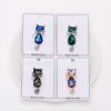 Cute Bowknot Cat Shape Brooch Shining Faux Crystal Inlaid Pin Suit Lapel Badge Jewelry Gift Coat Accessories