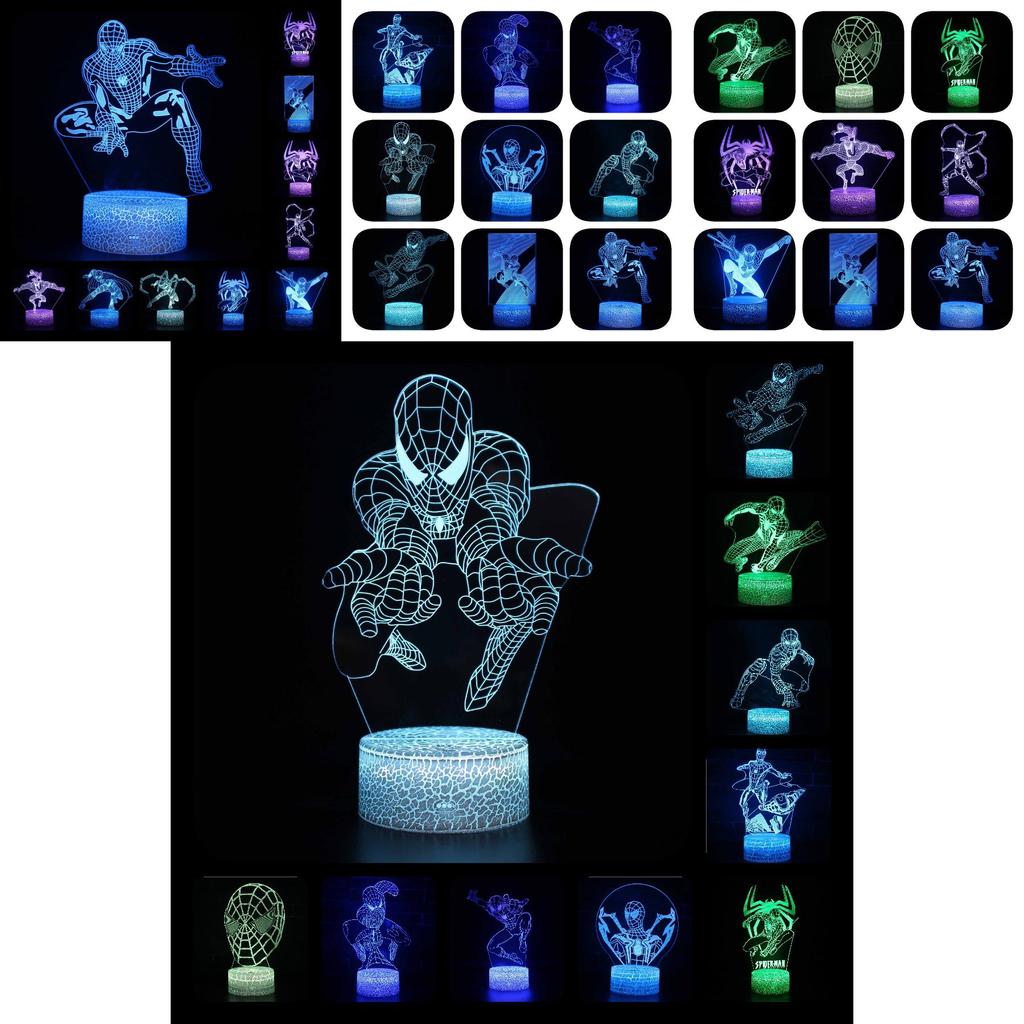 Spider-man 3d Led Night Light Modern Home Bedroom Decoration With Remote Control