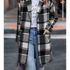 Autumn European & American Plaid Lapel Women's Casual Blazer
