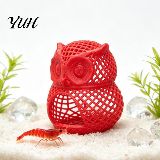Decorative Hide for Small Pets Owl Fish Tank Hideout, Aquarium Shrimp Cave, Hollow Underwater Cave Betta Decoration