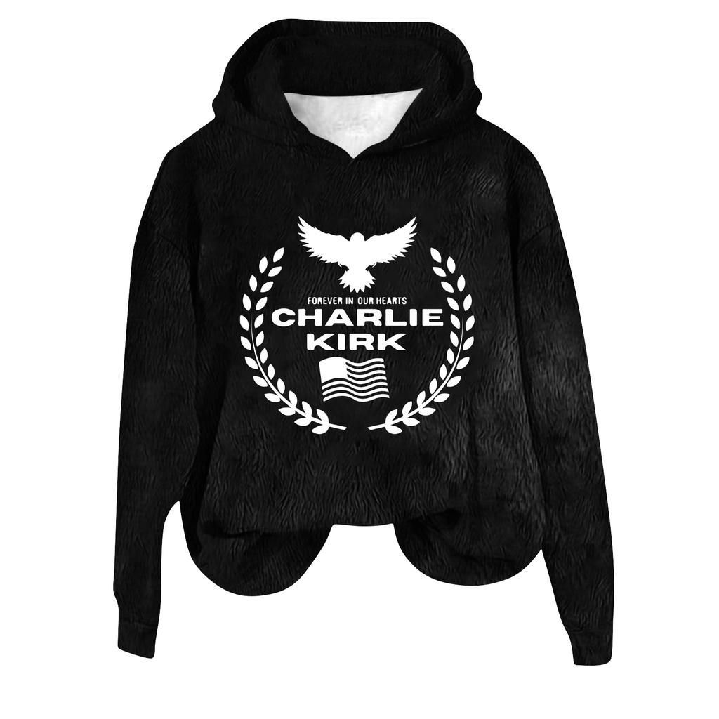 Women's Hooded Long Sleeve Printed Flannel Top Hooded Sweatshirt