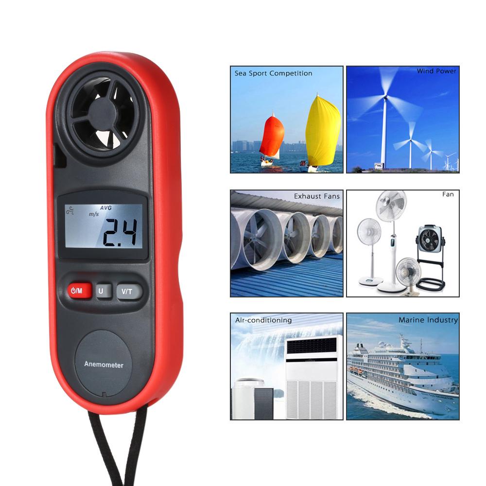 Mini Digital Anemometer Beaufort Scale IP67 Thermometer Handheld Anemometro Pocket Wind Speed Meter Air Velocity Wind