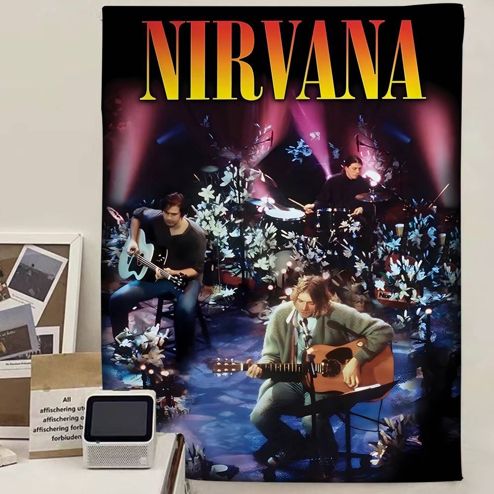 Группа Nirvana Журнал Классический Аниме Мультфильм Гобелен Искусство Научная Фантастика Комната Домашний Декор Настенное Полотно Домашний Декор
