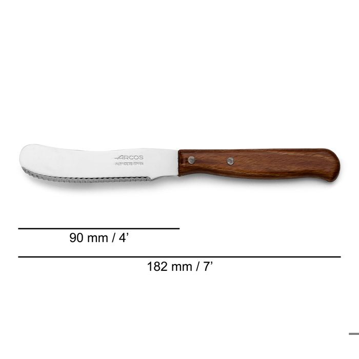 Couteau à beurre - Arcos - Latina 90 mm - Acier inoxydable - Manche en bois - Résistant à l'eau