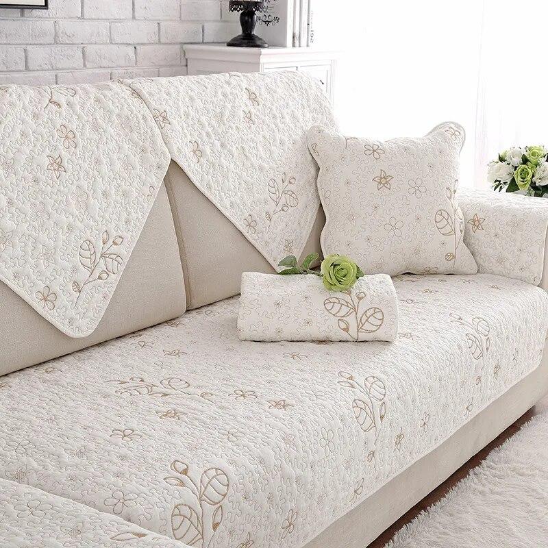 Хлопчатобумажная подушка для дивана, противоскользящее полотенце для дивана, зимнее украшение для гостиной, наволочка, толстая спинка, чехол для дивана, наволочка