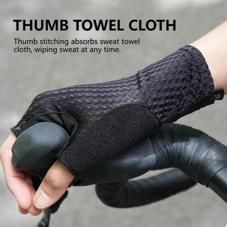 GETINFIT 1Pair Half Finger Cycling Gloves Summer Sports Gear Anti Slip Shock Absorbing Breathable Gel Padded Palm Road MTB Bike