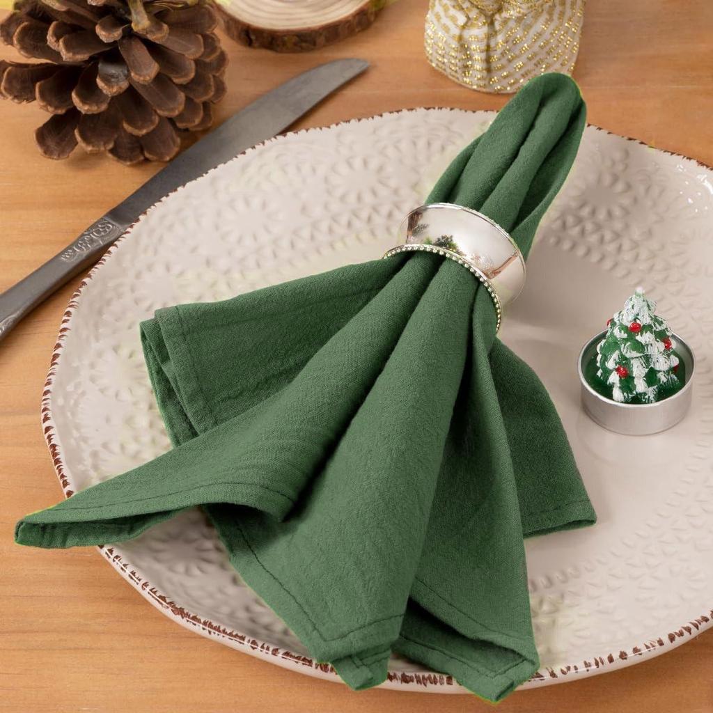 100% Cotton Linen Folded Flower Napkin for Kitchen, Hotel, and Western Restaurant Décor