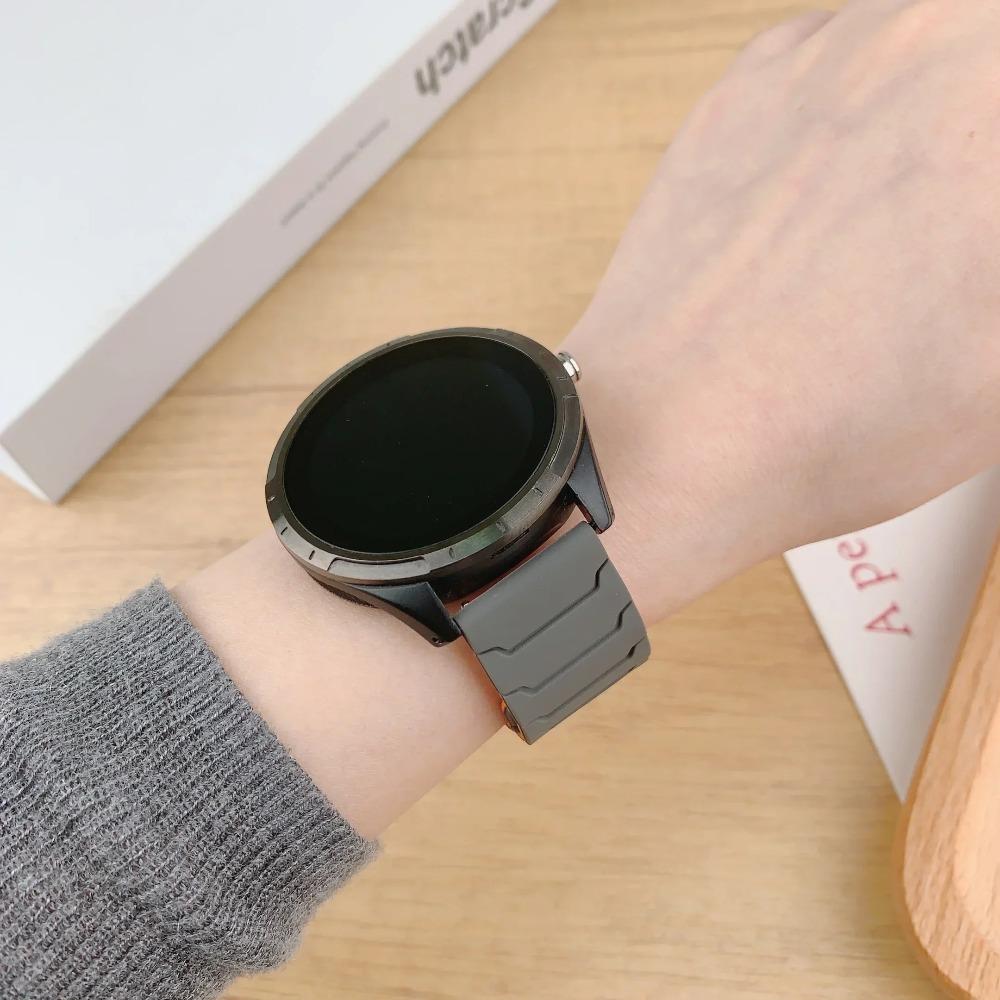 Силиконовый магнитный ремешок 20мм 22мм 18мм для Samsung Galaxy watch 7/6/5 active 2 amazfit браслет HUAWEI watch GT 2e 3 ремешок