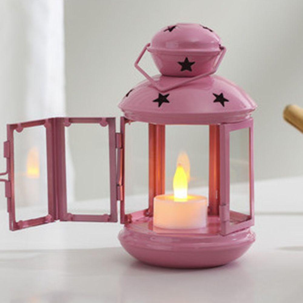 DIY Iron Wind Lamp ветрозащитный подсвечник фонарь орнамент полая звезда подсвечник настольный