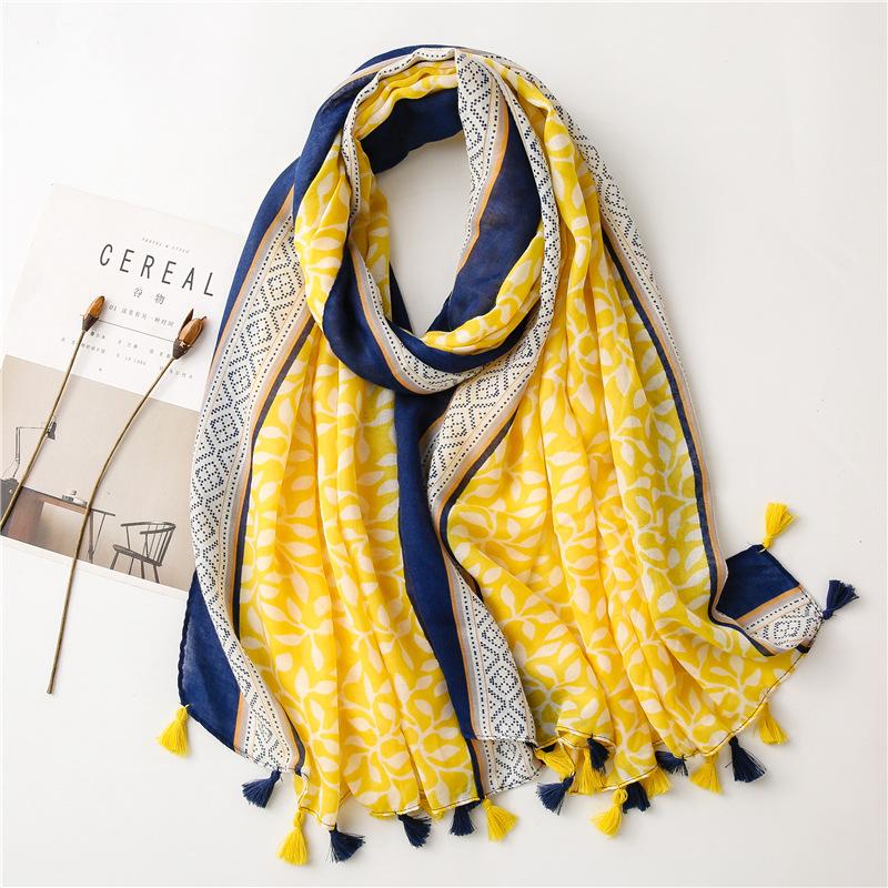 Summer Ventilate 85*180cm Luxury Ladies Soft Women Viscose Scarf Female Cotton Linen Feeling Shawl Tassel Muslim Hijab